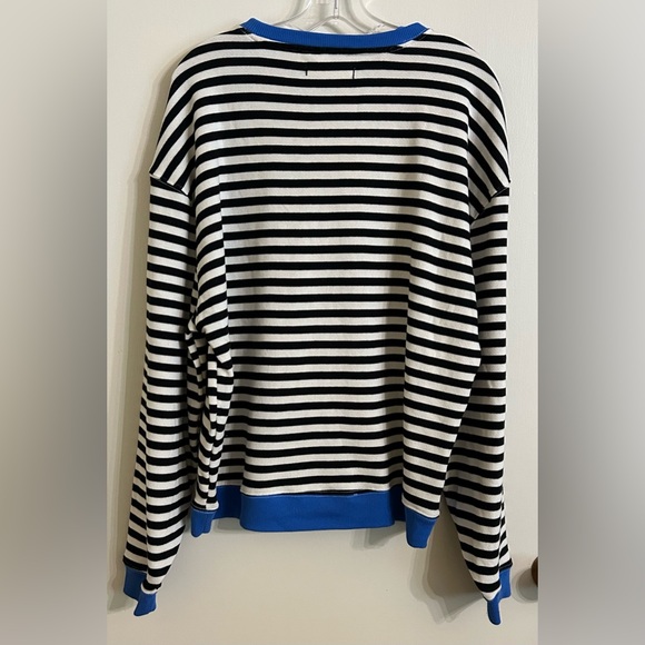 NWOT Free People Classic Striped Oversize Crewneck - Picture 5 of 11
